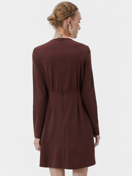 Orsay Braunes kurzes Damen-A-Linien-Kleid mit langen Ärmeln ORSAY