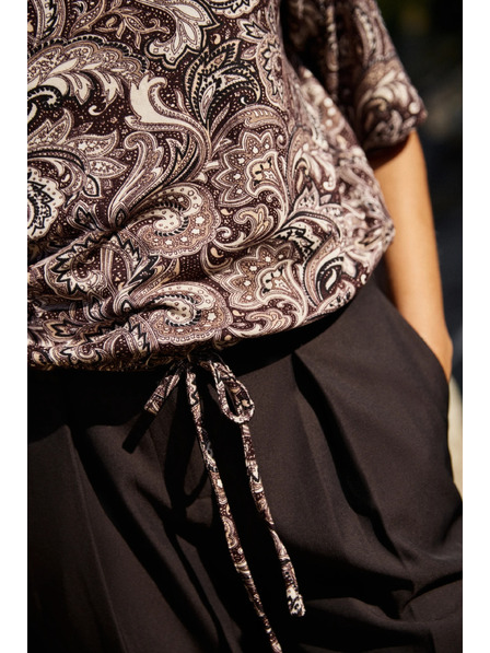 Moodo Braunes Hemd mit Paisley-Muster Moodo