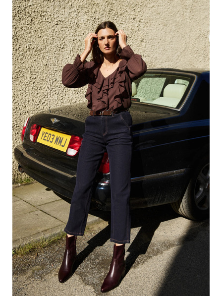 Moodo Dunkelblau gerade Jeans Moodo