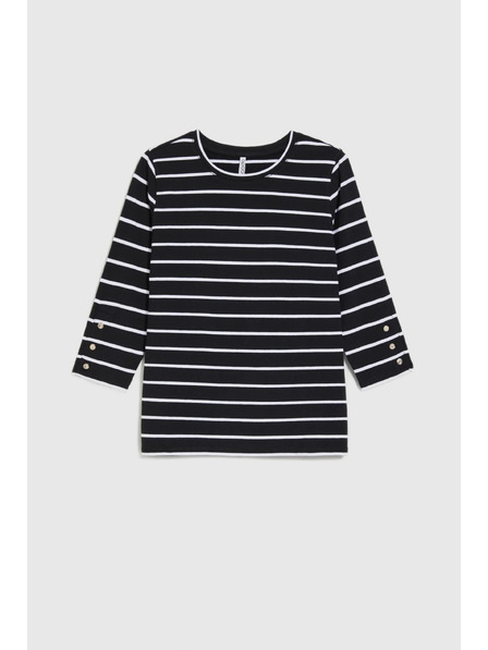 Moodo Schwarz gestreifte Bluse Moodo