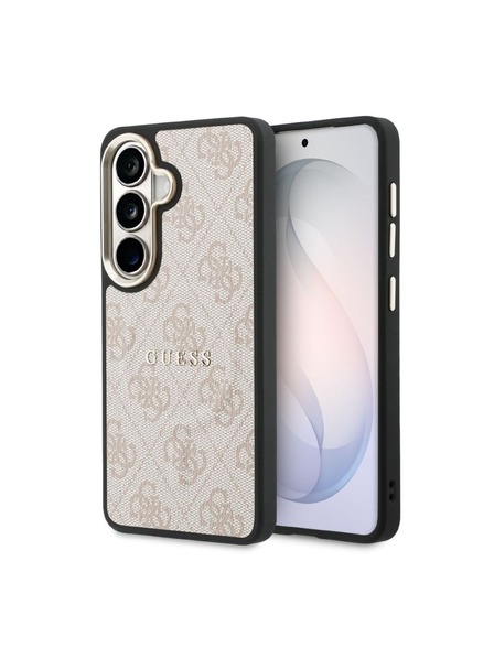 Guess Guess PU Leder 4G Goldrahmen Magnetisch Rückseitige Abdeckung für Samsung Galaxy S26 Rosa