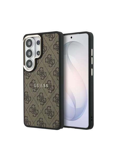 Guess Guess PU Leder 4G Gold Rahmen Magnetische Rückseite für Samsung Galaxy S26 Ultra Braun
