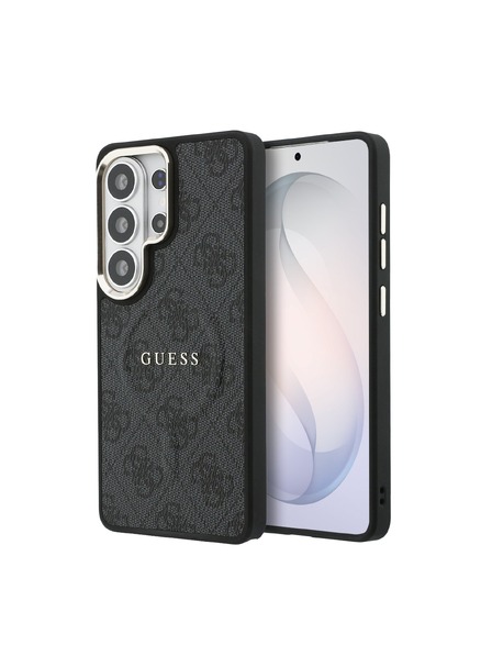 Guess Guess PU Leder 4G Gold Rahmen Magnetische Rückseite für Samsung Galaxy S26 Ultra Schwarz