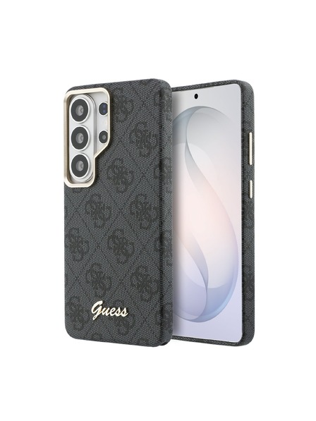 Guess Guess PU 4G Script Metal Logo Magnetische Rückseite für Samsung Galaxy S26 Ultra Schwarz