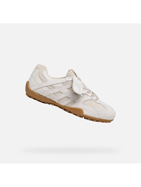 Geox Cremefarbene Damen-Sneaker Geox Snake