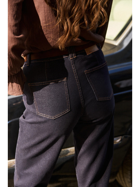 Moodo Dunkelblau gerade Jeans Moodo