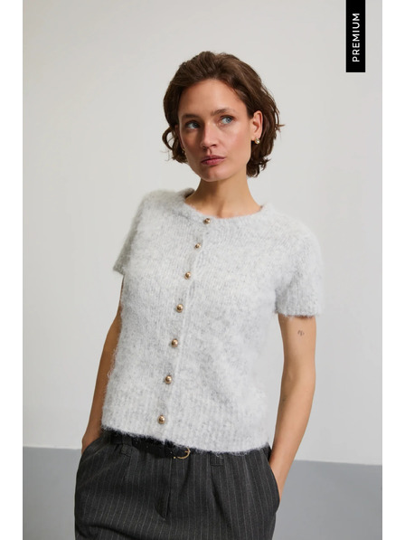 Moodo Pullover mit Kurzarm grau Moodo