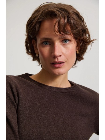 Moodo Glatter Pullover braun Moodo