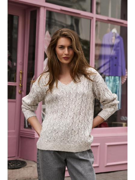 Moodo Pullover mit V-Ausschnitt beige Moodo