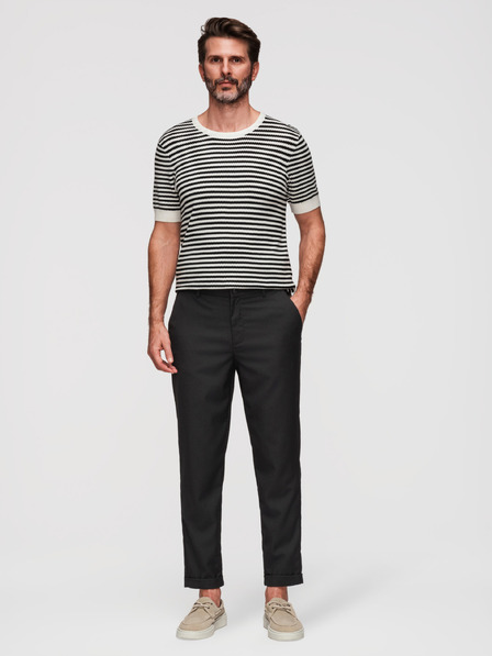 Ombre Clothing Herren Chino-Hose REGULAR FIT mit elastischem Bund – schwarz V4 P1525 Ombre Clothing