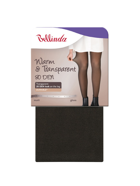 Bellinda WARM & TRANSPARENT 80 DEN - Damen warme Strumpfhose 80 DEN - schwarz