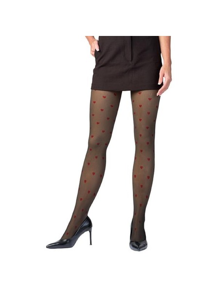 Bellinda WARM & TRANSPARENT 80 DEN - Damen warme Strumpfhose 80 DEN - schwarz - rot