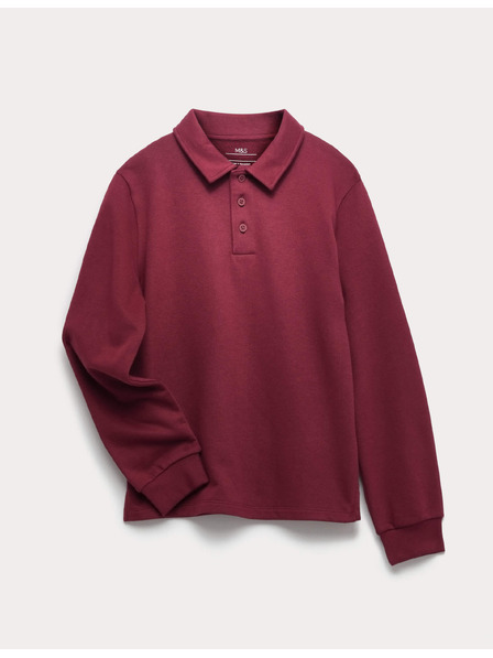 Marks & Spencer Sweatshirt mit Kragen und hohem Baumwollanteil (6–16 Jahre) Marks & Spencer rot