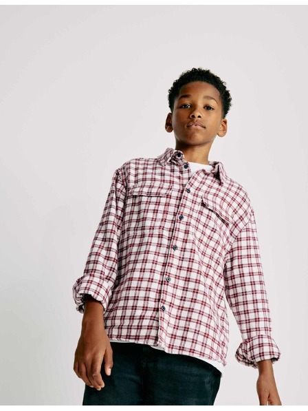 Marks & Spencer T-Shirt aus reiner Baumwolle mit Mikrokaro (6–16 Jahre) Marks & Spencer rot