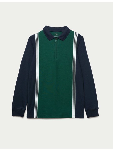 Marks & Spencer Poloshirt mit langen Ärmeln aus reiner Baumwolle (2–16 Jahre) Marks & Spencer grün