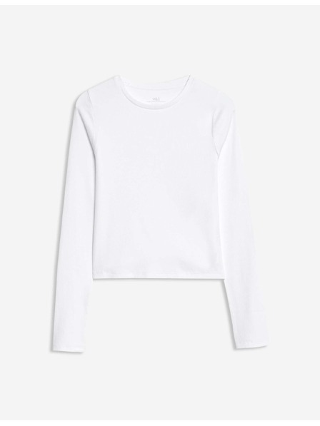 Marks & Spencer Einfarbiges geripptes Top mit hohem Baumwollanteil (6–16 Jahre) Marks & Spencer creme