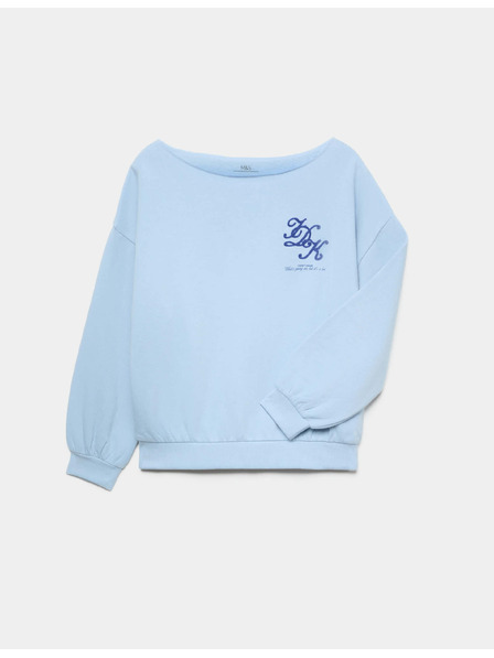 Marks & Spencer Lockerer Sweatshirt mit "IDK" Aufdruck und hohem Baumwollanteil (6–16 Jahre) Marks & Spencer blau