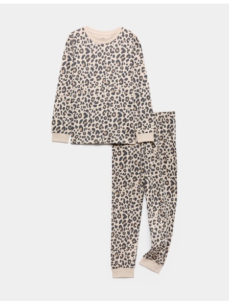 Marks & Spencer Pyjama mit Leopardenmuster aus reiner Baumwolle (12 Monate - 16 Jahre) Marks & Spencer creme