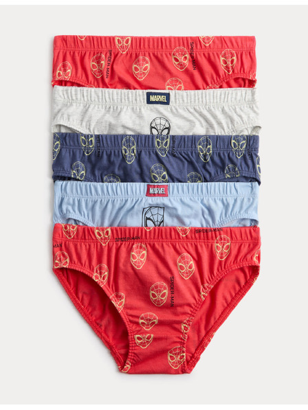 Marks & Spencer Unterhosen aus reiner Baumwolle mit Spider-Man™ Druck, 5er-Set (18 Monate - 8 Jahre) Marks & Spencer rot