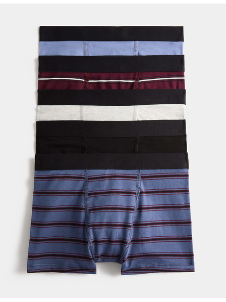 Marks & Spencer Gestreifte Slip mit hohem Baumwollanteil (5–16 Jahre), 5er-Set Marks & Spencer mehrfarbig