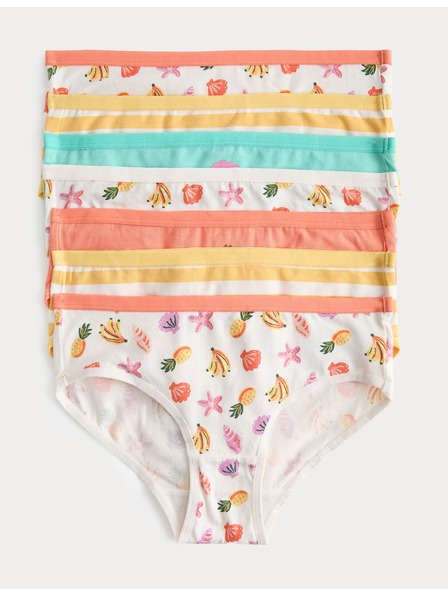 Marks & Spencer Unterhosen mit hohem Baumwollanteil und Obstdruck, 7er-Set (18 Monate – 14 Jahre) Marks & Spencer rosa