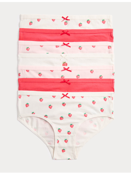 Marks & Spencer Unterhosen mit Erdbeerdruck, 7er-Pack (5–16 Jahre) Marks & Spencer rot