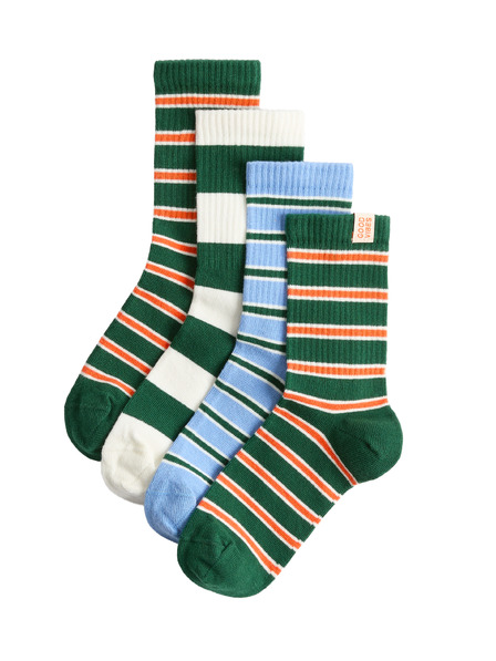 Marks & Spencer Sportliche breite Socken mit Streifen, hoher Baumwollanteil, 4 Paar pro Packung Marks & Spencer mehrfarbig