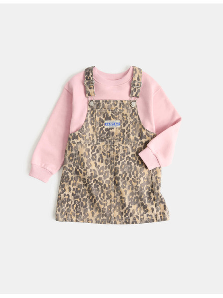 Marks & Spencer Zweiteiliges Jeans-Set Leopard Pinny (2–8 Jahre) Marks & Spencer braun