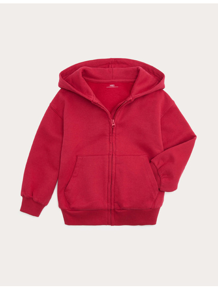 Marks & Spencer Hoodie-Sweatshirt mit Reißverschluss und hohem Baumwollanteil (2–8 Jahre) Marks & Spencer rot