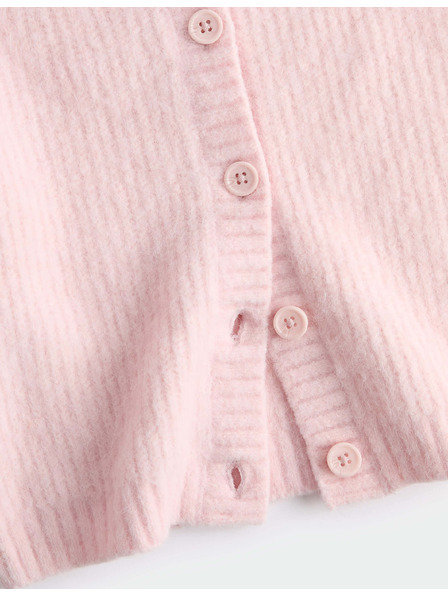 Marks & Spencer Gestrickter Cardigan mit Wolle (2–8 Jahre) Marks & Spencer rosa