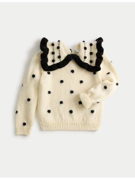 Marks & Spencer Gepunkteter Pullover (2–10 Jahre) Marks & Spencer Creme