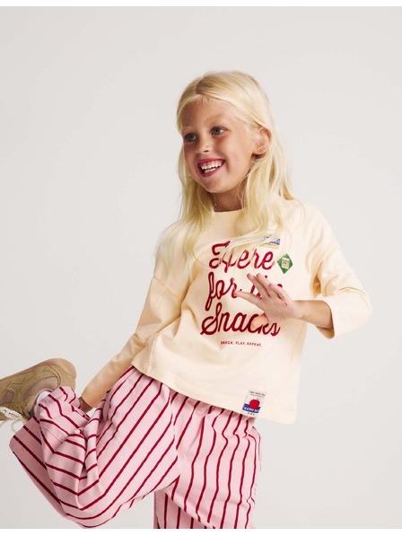Marks & Spencer Top aus reiner Baumwolle mit "For The Snacks" Text (2–8 Jahre) Marks & Spencer Creme