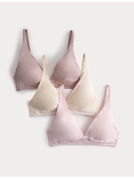 Marks & Spencer Ausschnitt-BH ohne Bügel mit hohem Baumwollanteil, Größe A–E, 3er-Pack Marks & Spencer beige