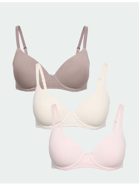 Marks & Spencer 3er-Set einfarbige BHs mit vollen Körbchen und Bügeln, Größe 4, Größe 4, mit Bügeln. A-E Marks & Spencer beige