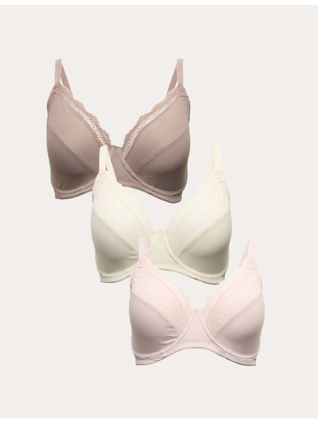 Marks & Spencer Büstenhalter mit formender Wirkung, Bügeln und Vollschalen, 3 Stück, Größe C-H Marks & Spencer rosa