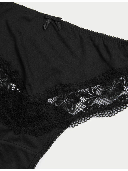 Marks & Spencer Bikinislips mit Spitzensaum und ausgeschnittenen Beinen, 3er-Pack Marks & Spencer Schwarz