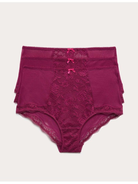 Marks & Spencer Spitzen-Shorts mit hoher Taille Jasmine, 3 Stück Marks & Spencer rosa