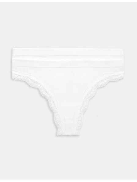 Marks & Spencer Nahtlose Tanga Jasmine mit Spitzensaum, 2er-Pack Marks & Spencer Weiß