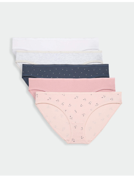 Marks & Spencer Bikinislips aus Baumwolle mit Lycra®, 5er-Pack Marks & Spencer Marineblau