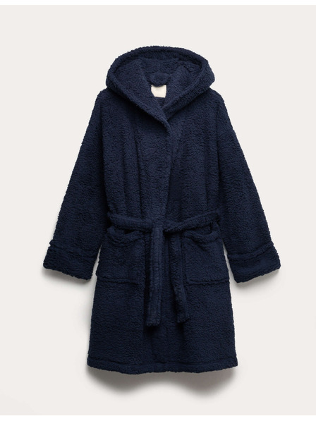 Marks & Spencer Flauschiger Bademantel aus Kunstfell mit Kapuze Marks & Spencer marineblau