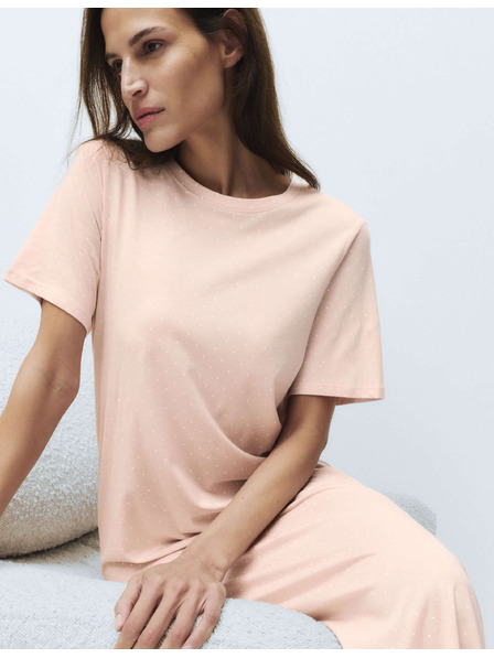 Marks & Spencer Langes Nachthemd mit Druck aus Baumwolle und Modal Marks & Spencer Rosa