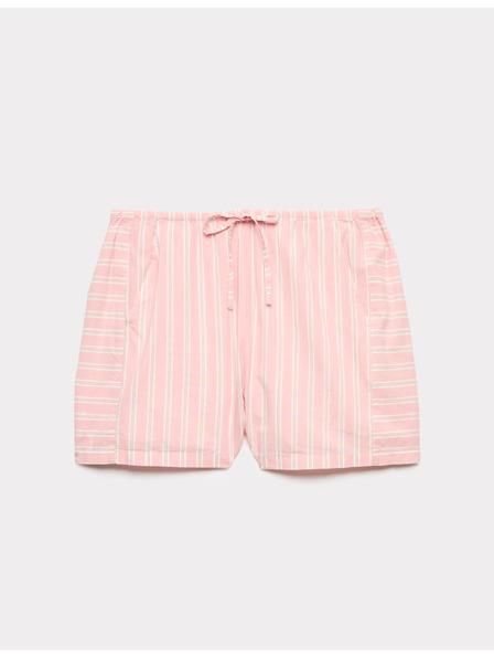 Marks & Spencer Gestreifte Pyjama-Shorts aus reiner Baumwollbatist Marks & Spencer rosa