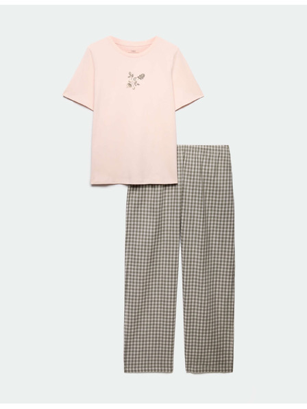 Marks & Spencer Pyjama-Set mit Druck und hohem Baumwollanteil Marks & Spencer rosa