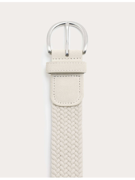 Marks & Spencer Elastischer Wildleder-Gewebegürtel Marks & Spencer Creme