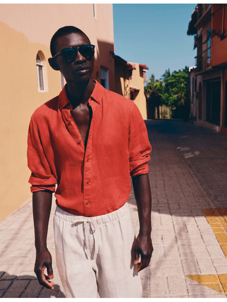 Marks & Spencer Hemd aus reinem Leinen Marks & Spencer Rot