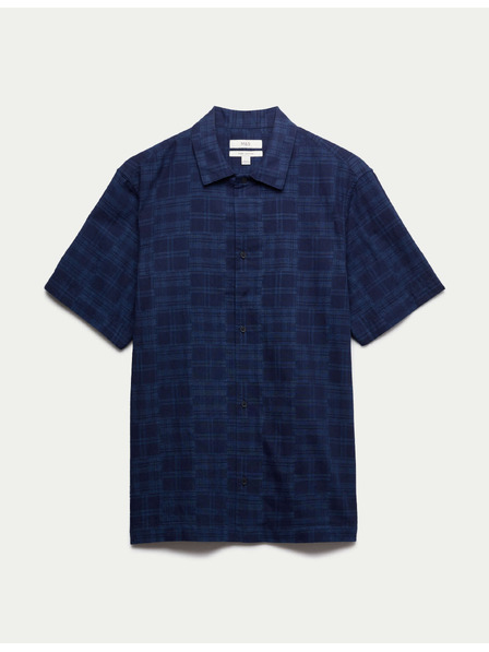 Marks & Spencer Hemd aus reiner Baumwolle, normaler Schnitt, leicht zu bügeln Marks & Spencer Marineblau