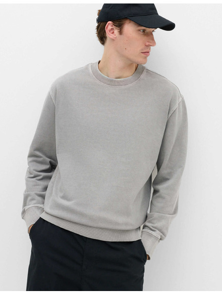 Marks & Spencer Gefärbter Fleece-Pullover aus reiner Baumwolle Marks & Spencer Grau