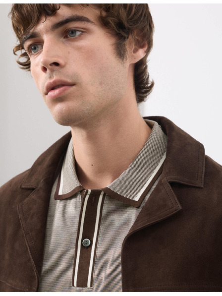 Marks & Spencer Jacquard-Poloshirt aus reiner Baumwolle Marks & Spencer braun
