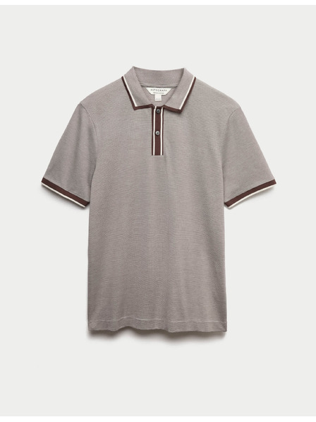 Marks & Spencer Jacquard-Poloshirt aus reiner Baumwolle Marks & Spencer braun