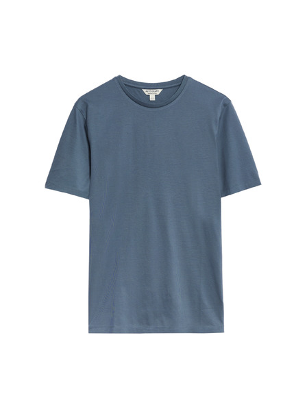 Marks & Spencer T-Shirt aus Premium-Baumwolle, schmaler Schnitt Marks & Spencer blau